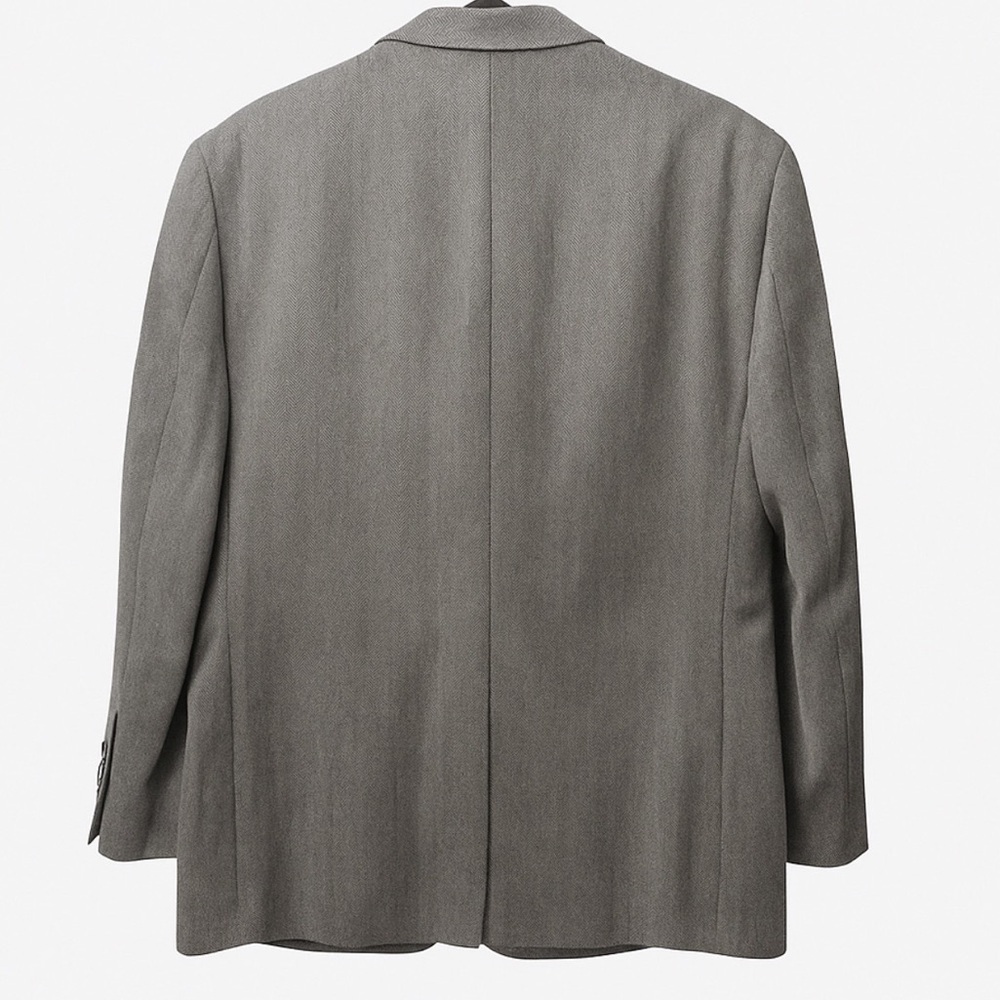 Joseph & Feiss Gold Men’s Blazer Lambswool Gray Herringbone Sport Coat Size L - Picture 3 of 7
